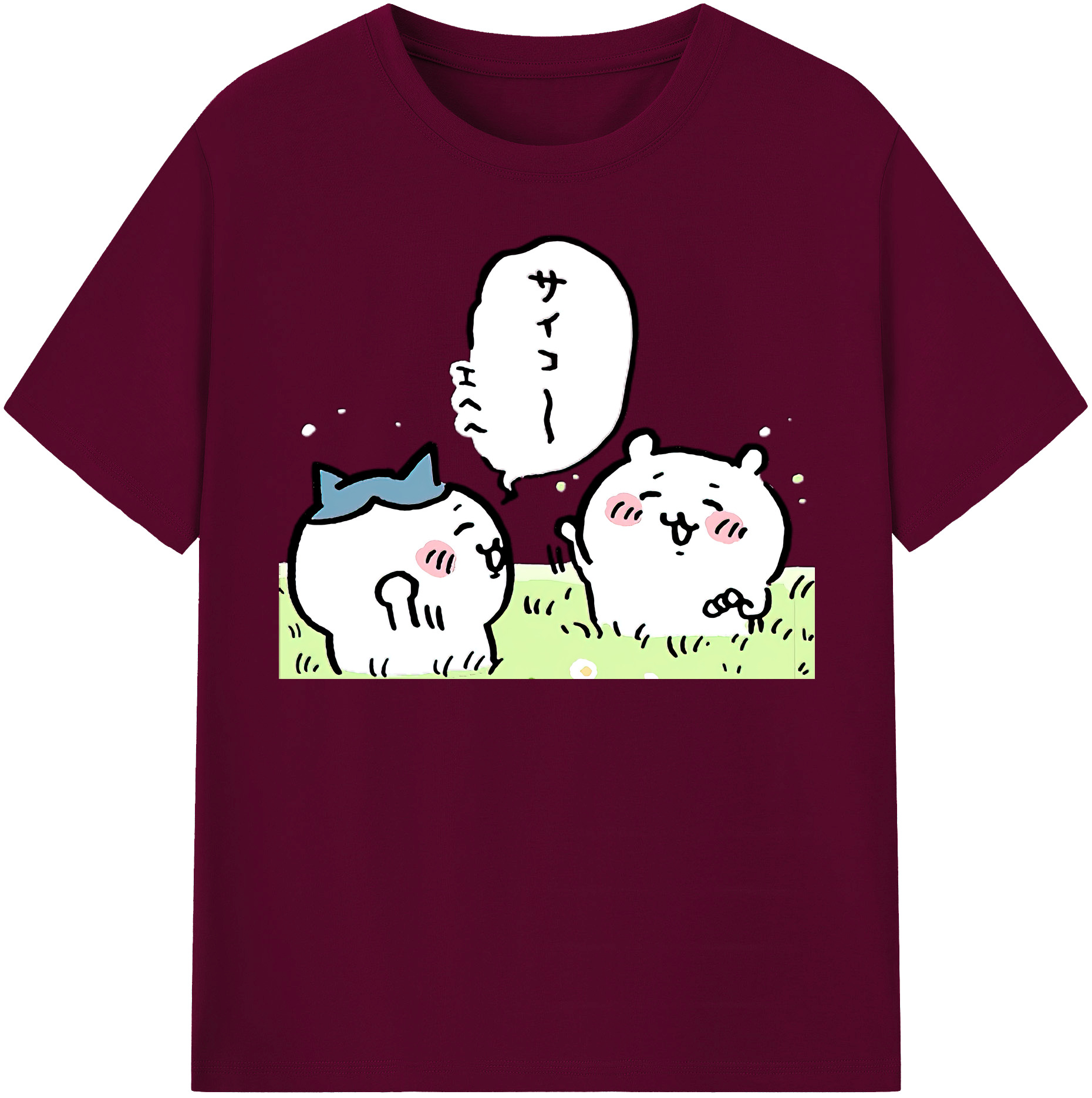 （画像用） ちいかわ ちいかわ Chii-kawa chiikawa レディースカジュアルプリントTシャツ（綿100％）